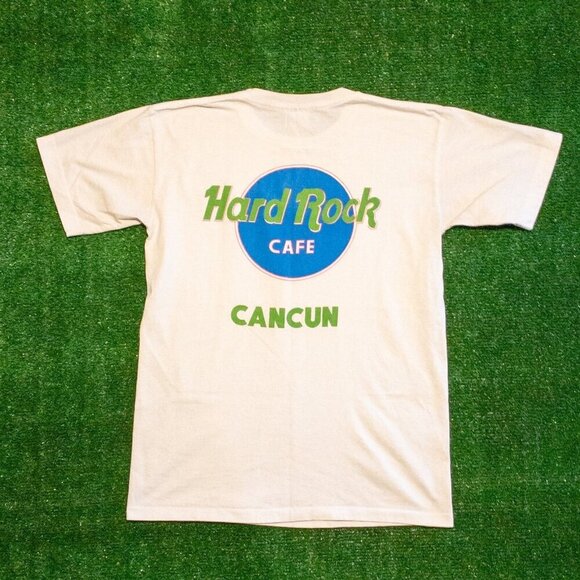 VINTAGE HARD ROCK MENS SHIRT CANCUN RETRO TEE LOGO GRAPHIC 90S Y2K SIZE M - Picture 1 of 6